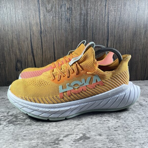 Hoka One One Carbon X 3 Radiant Yellow Camellia (1123193-RYCM) Women's 8.5 B - Picture 4 of 10